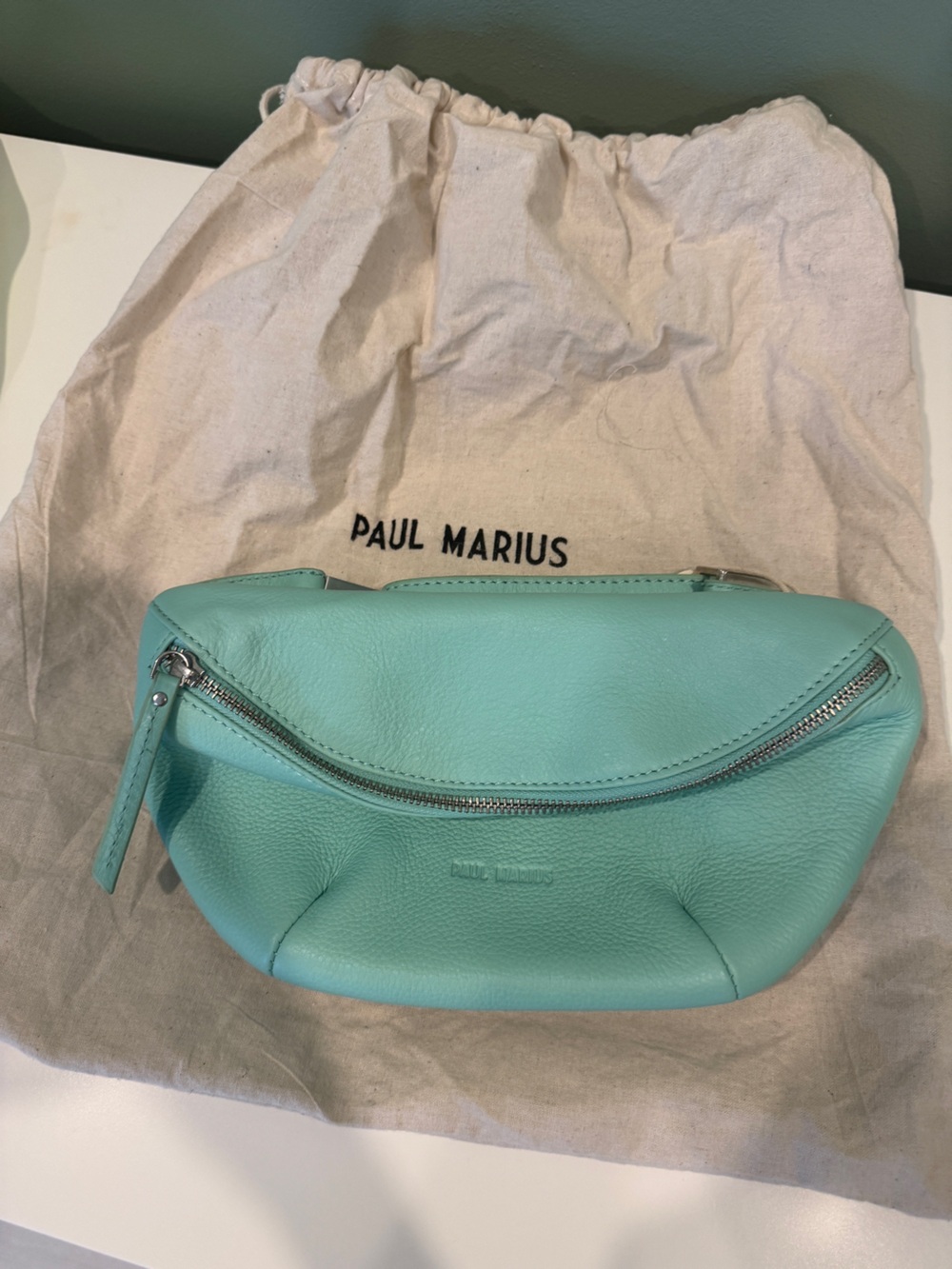 Mint Leather Crossbody Belt Bag Paul Marius NEW WITH TAGS